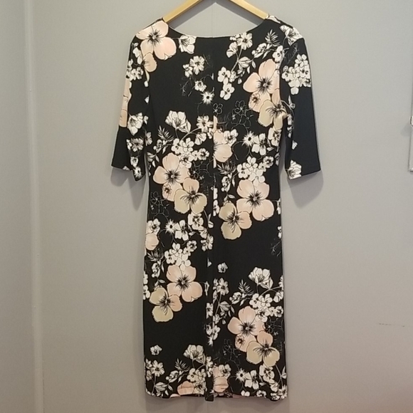 Connect floral dress with drape neckline Sz 12 - Picture 6 of 8